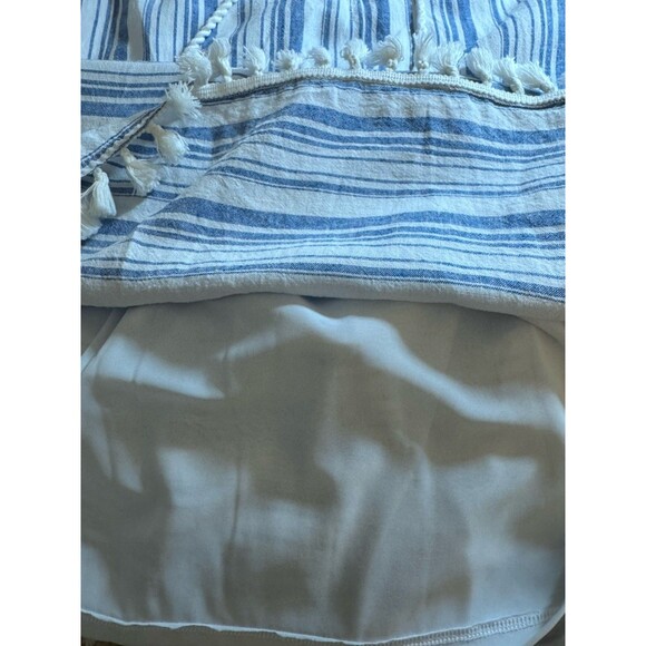 Tommy Bahama Women's Small Cover-up Peasant Coastal Striped Blue White EUC - Picture 5 of 6